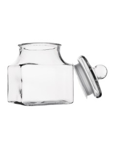 Bocal à biscuits carré Olympia 2,4 L - Verre transparent 2