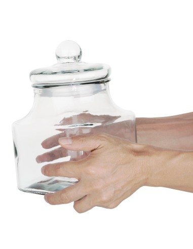 Bocal à biscuits carré Olympia 2,4 L - Verre transparent