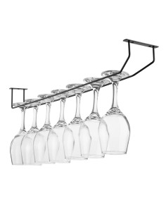 Support de verres à pied noir Olympia 610 mm - rangement compact