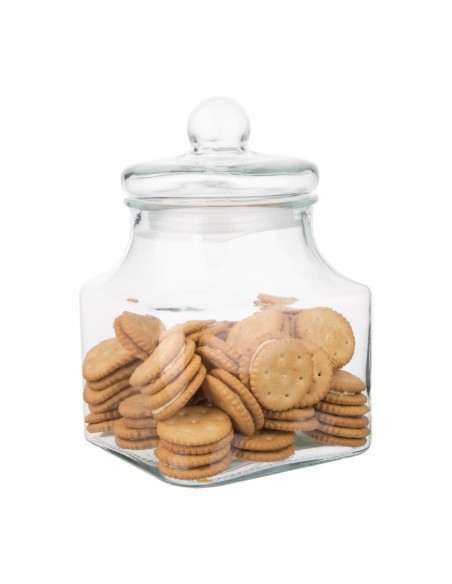 Bocal à biscuits carré Olympia 2,4 L - Verre transparent