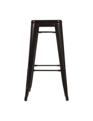 Tabourets hauts en acier galvanisé Bolero Bistro noirs (lot de 4)