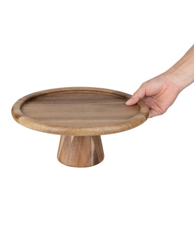Présentoir à gâteau en acacia Olympia 305 mm