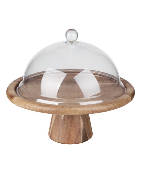 Présentoir à gâteau en acacia Olympia 305 mm