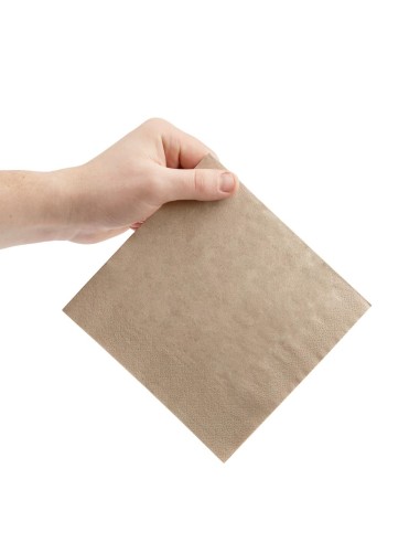 Serviettes snacking 2 plis 330mm kraft - Lot 2000 | Fiesta Recyclable