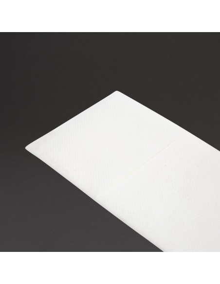 Serviettes pochettes Airlaid Fiesta Recyclable Premium blanc 48x40 cm - lot 400