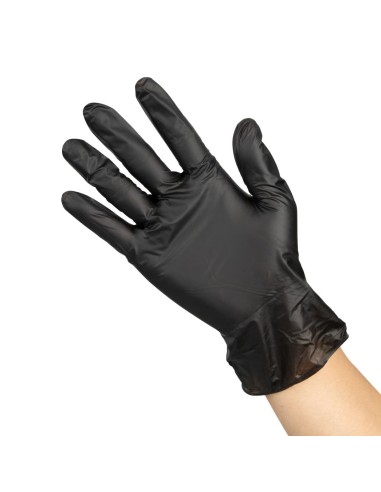 Gants vinyle noirs Hygiplas L - lot de 100
