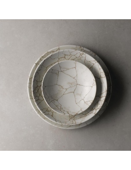 Assiettes Studio Prints Kintsugi Grey 288mm - Lot de 12