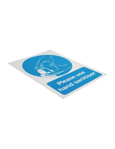 Autocollant désinfection mains A5 - Vinyle auto-adhésif