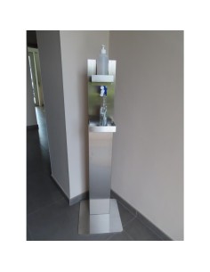 Station de désinfection des mains avec étagères - 125 cm