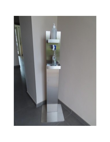 Station de désinfection des mains avec étagères - 125 cm