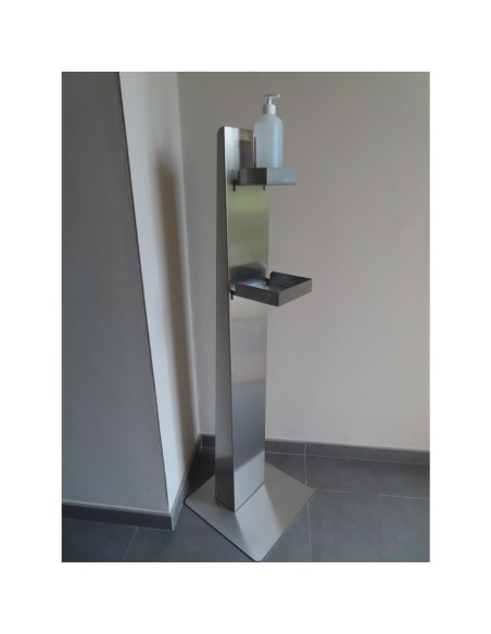 Station de désinfection des mains avec étagères - 125 cm