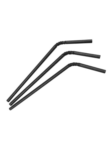 Pailles compostables noires Fiesta - lot de 250