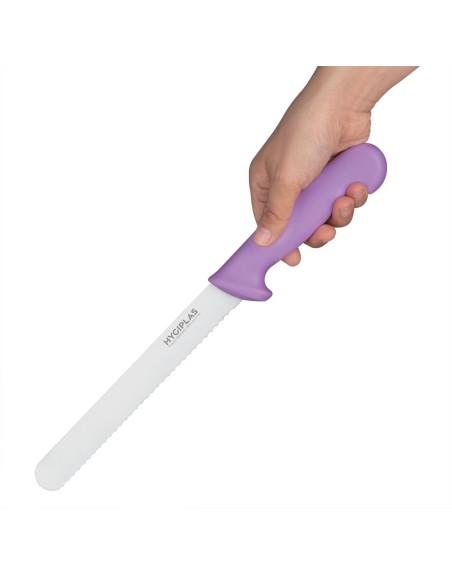 Couteau à pain Hygiplas violet 20 cm - Inox durable