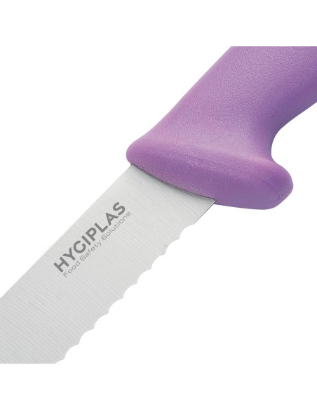 Couteau à pain Hygiplas violet 20 cm - Inox durable