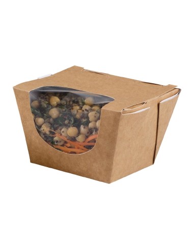 Boîtes salade kraft 900 ml compostables Zest Colpac - lot 250