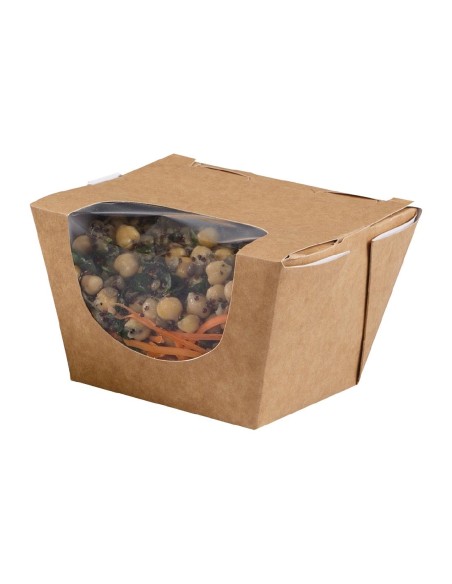 Boîtes salade kraft 900 ml compostables Zest Colpac - lot 250