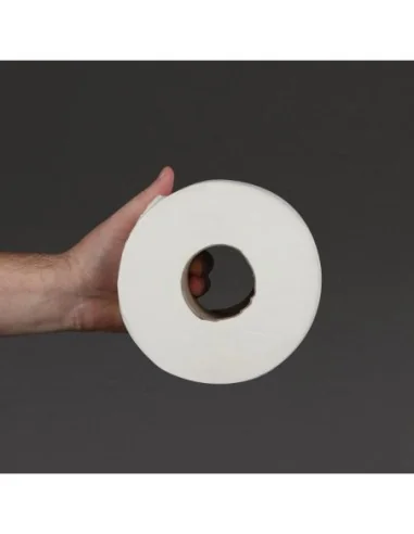 Rouleaux de papier toilette 2 plis mini Jumbo Jantex 150m (lot de 12)