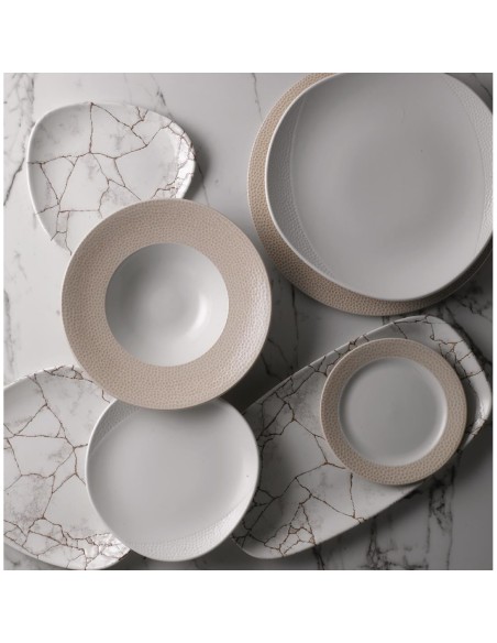 Assiettes Churchill Kintsugi Lotus 254 mm - lot de 12