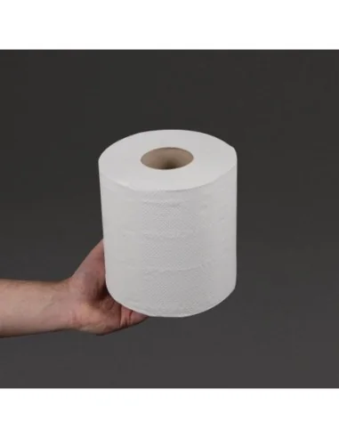 Bobines blanches 2 plis à dévidage central Jantex (lot de 6)