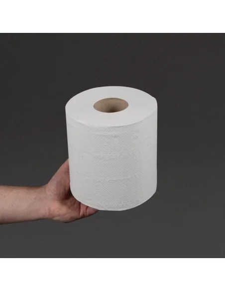 Bobines blanches 2 plis à dévidage central Jantex (lot de 6)