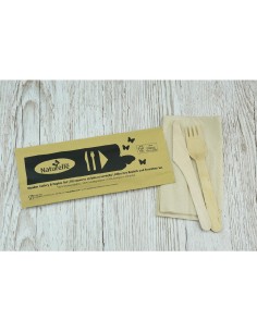 Ensembles de couverts en bois 3-en-1 eGreen - lot de 250 2