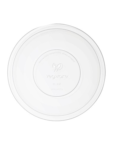 Couvercles plats compostables PLA Vegware série 185 - lot 300