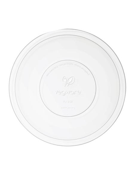 Couvercles plats compostables PLA Vegware série 185 - lot 300
