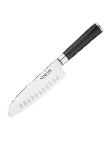 Couteau Santoku inox Bistro Vogue 179mm - Noir