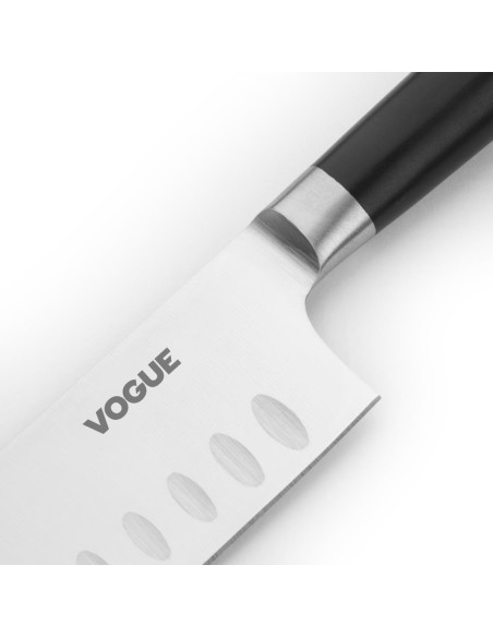 Couteau Santoku inox Bistro Vogue 179mm - Noir