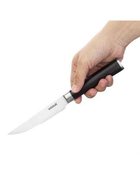 Couteau denté Bistro Vogue 115 mm - inox noir