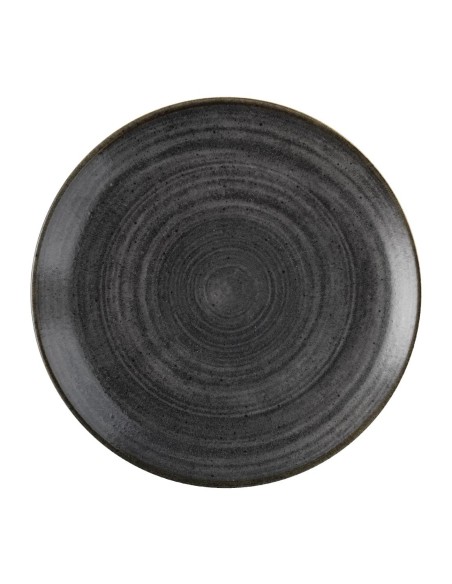 Assiettes Churchill Stonecast Raw Black 260 mm - Lot de 12