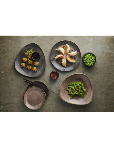Assiettes Churchill Stonecast Raw Black 260 mm - Lot de 12