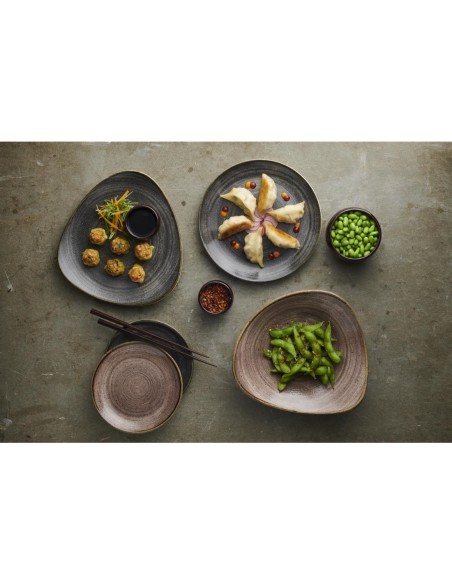 Assiettes Churchill Stonecast Raw Black 260 mm - Lot de 12