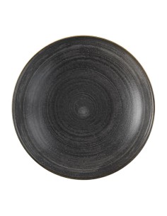 Assiettes coupes rondes Churchill Stonecast Raw Black 248 mm - Lot de 12
