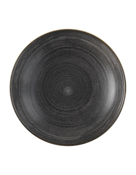 Assiettes coupes rondes Churchill Stonecast Raw Black 248 mm - Lot de 12