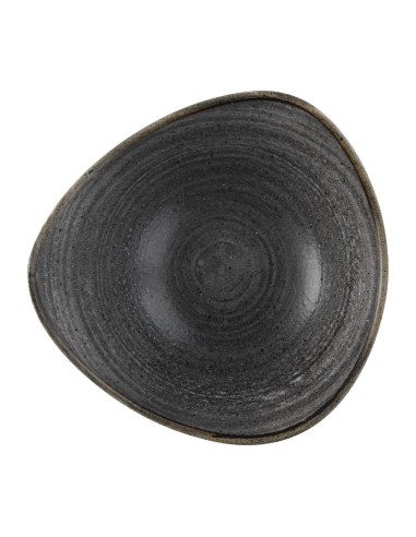 Bols triangulaires Churchill Stonecast Raw Lotus Black 178 mm - Lot de 12