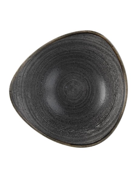 Bols triangulaires Churchill Stonecast Raw Lotus Black 178 mm - Lot de 12