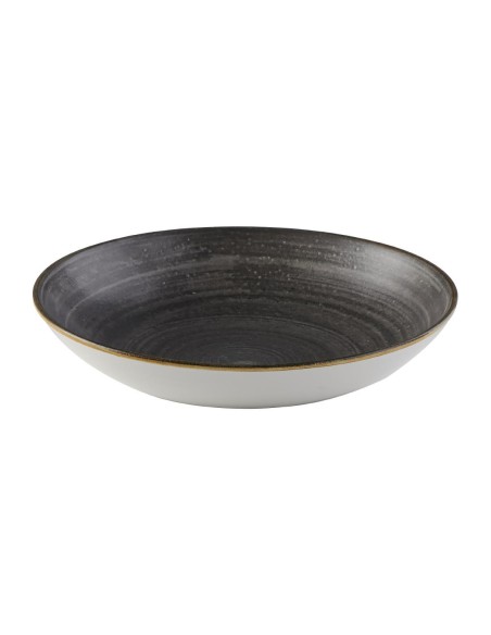 Assiettes coupes rondes Churchill Stonecast Raw Black 248 mm - Lot de 12