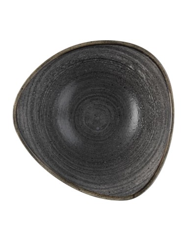 Bols triangulaires Churchill Stonecast Raw Lotus Black 178 mm - Lot de 12