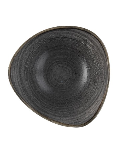 Bols triangulaires Churchill Stonecast Raw Lotus Black 178 mm - Lot de 12