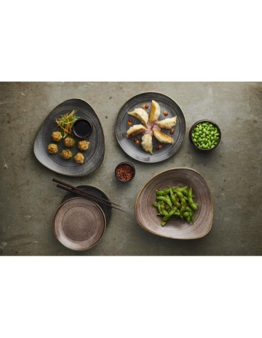 Assiettes coupes Churchill Stonecast 182mm noir - 12