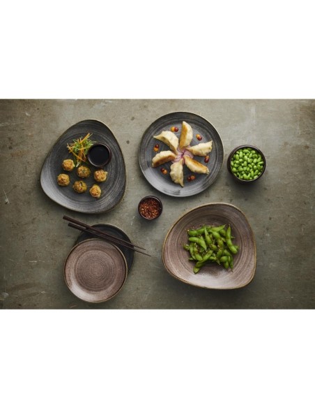 Assiettes coupes Churchill Stonecast 182mm noir - 12