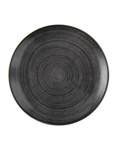 Assiettes Churchill Stonecast Raw noir 217mm - lot de 12