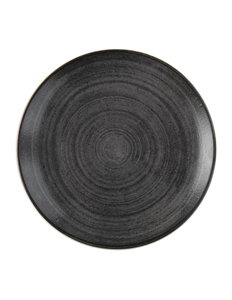 Assiettes Churchill Stonecast Raw noir 217mm - lot de 12