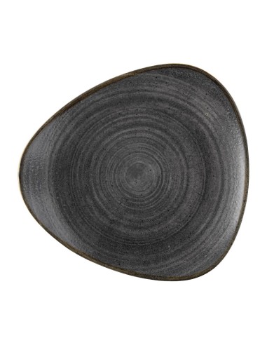Assiettes Churchill Stonecast Lotus Raw noires 254mm - lot de 12