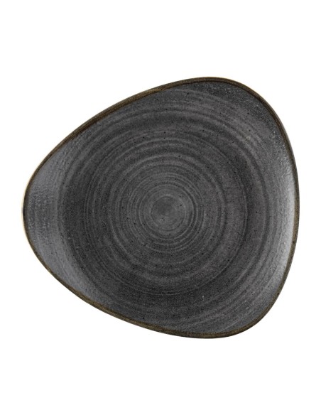 Assiettes Churchill Stonecast Lotus Raw noires 254mm - lot de 12