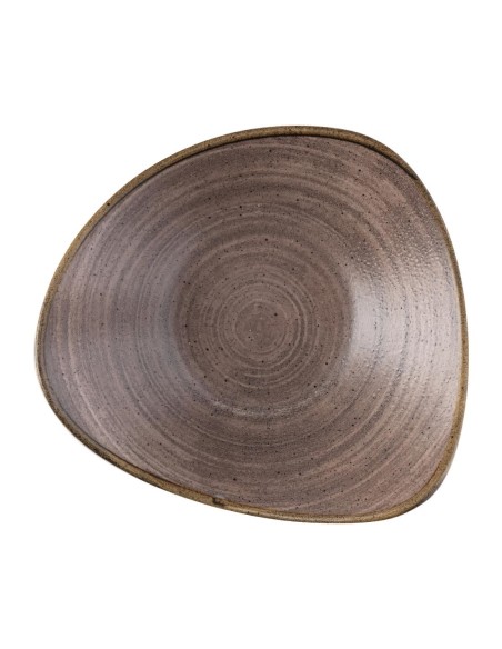 Bols triangulaires Churchill Stonecast Raw Lotus Brown 229mm - lot de 12