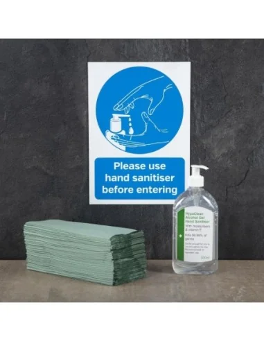 Essuie-mains 1 pli pliage en Z vert 250 feuilles Jantex (lot de 12)