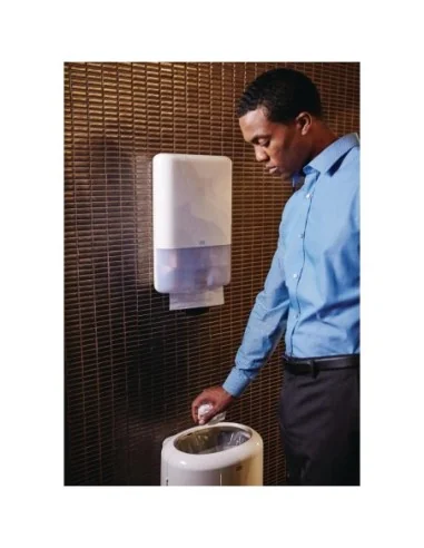 Essuie-mains 1 pli pliage en Z Tork blanc (lot de 12)