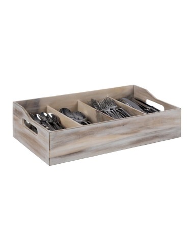 Range-couverts APS vintage 510 x 2 80mm - Bois marron